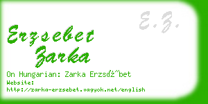 erzsebet zarka business card